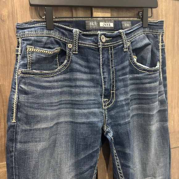 BKE Jake Straight Legs Men’s 33L Blue Denim Jeans - Picture 3 of 10